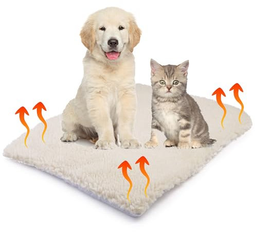 SIMPLY 4 PETS Self Heating Cat Bed – Heating Pad for Cats & Dogs | Self Heating Pet Pad with Non Slip Base, Super Warm, Comfy & Washable | Ideal for Beds, Floors & Cages