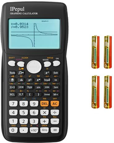 Calculadora gráfica, calculadora científica iPepul de 10 modos (compleja, estadística, base-N, ecuación, tabla, matriz, vector, gráfico, G-Resolve...), ideal para suministros escolares, estudiantes