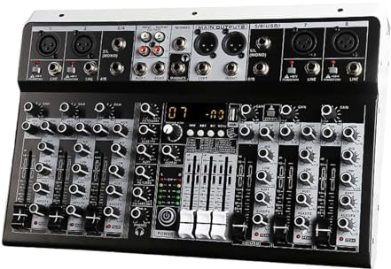 Mezclador de audio profesional Mezclador De Audio Con Efectos For Principiantes Profesionales Entrada Estéreo De 4 Canales Transmisión En Mezclador De 8 Canales Enchufe Mezclador Estéreo para grabació