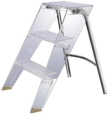 Sgabello pieghevole in acrilico per adulti Sedia a scala portatile in plexiglass per comodino/vasca da bagno Supporto per fiori a gradini e oggetti di scena per foto Espositore trasparente