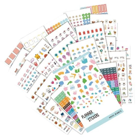 Planner Stickers, Holiday Notebook Decal 5.12x8.07in 28 Decorative Sheet, Holiday Aesthetic Designs, Aesthetic Design for Journals, Calendars, Scrapbooks, Creative Organization