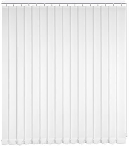 LRYELWA Cortina Lamas Verticales Opaca,Persianas Verticales Blackout para Ventanas de Interior,Puerta Corredera,Balcón,Estor de Privacidad Térmica Anti UV,con Accesorios (140cm x 120cm,White)