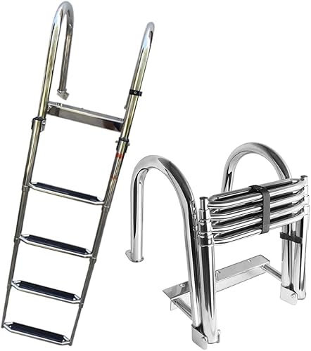 Échelle de piscine hors sol – 4 marches design antidérapant, supporte une charge lourde jusqu'à 200 kg pour un accès sûr et facile aux piscines extérieures