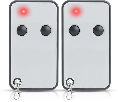 Juego de 2 mandos a distancia de garaje y puerta de 2 canales 433,92 MHz con función de copia, compatible con mando a distancia 433 MHz y Mando a distancia E80 TX52R