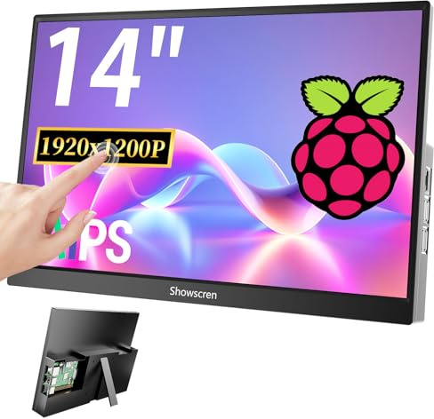 Showscren 14-Zoll Touchscreen Monitor, HDR 1920 x 1200, 99% sRGB, 60 Hz, mit Lautsprecher, HDMI, USB-C, tragbarer Monitore Bildschirm, kompatibel mit Raspberry Pi, Laptop, Switch, PS4/5