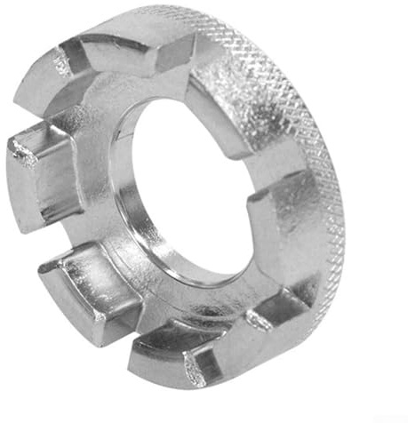 Gdfnmogo Clé à rayons à 8 points pour réglage de la tension des jantes et réglage de la tension des rayons - Clé d'entretien de roue en acier avec poignée moletée 40 x 10