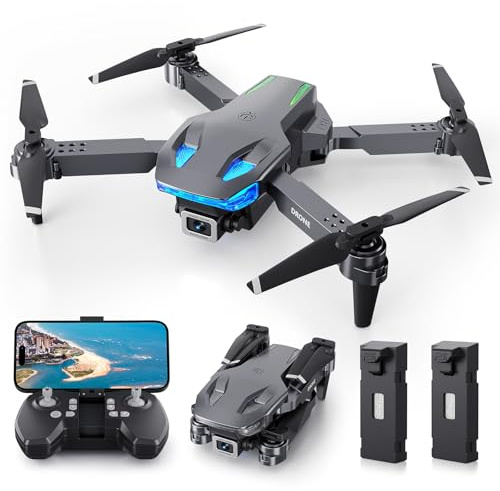 Wipkviey T28 Drone avec Caméra 1080p, FPV Pliable Quadcopter pour Débutants et Adultes, RC Drone avec 3D Flips, Maintien d'altitude, Selfie par Geste, Vol par Trajectoire, 2 Batteries