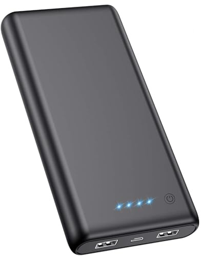 HETP Power Bank, Portable Charger 24800 mah Ultra Compact High Speed External Battery, 4 LED Lights, Dual USB ports Power Bank for Phone and Tablet