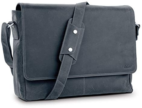 TALED Bolso para hombres y mujeres | Bolso de portátil de cuero genuino 15.6 | Bolso bandolera con correa para el hombro | Bolsa de mensajero | Bolsa de trabajo | Bolsa de profesor