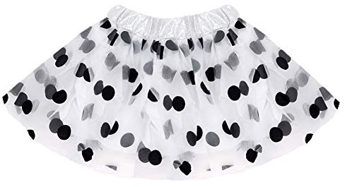 SeasonsTrading White & Black Polka Dot Tulle Tutu Lined Skirt, Girls (2-7 Years)
