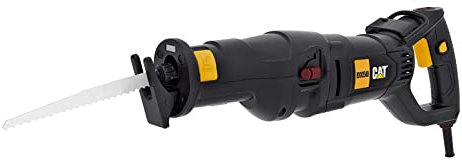 CAT Sierra de sable, 1200 W, 2800 1/min, con 1 hoja de sierra sable para madera de 4 niveles, profundidad de corte: madera/300 mm PVC/150 mm acero/12 mm, cambio de hoja de sierra sin herramientas,