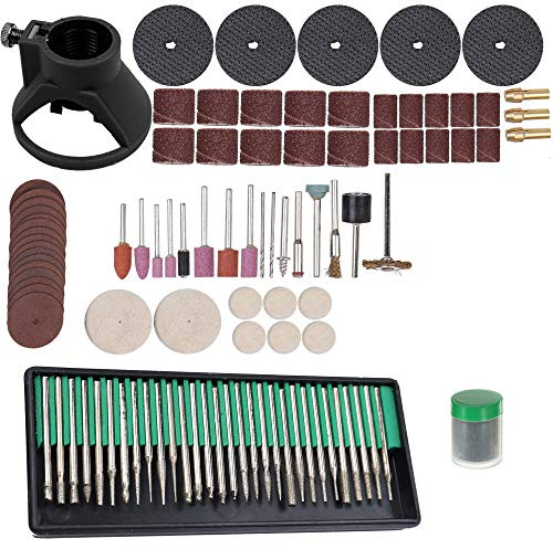 Kit di utensili rotanti, mini smerigliatrice multifunzione da 180 W, con 142 accessori (mandrino e albero flessibile), velocità variabile, per progetti artigianali e creazioni fai da te