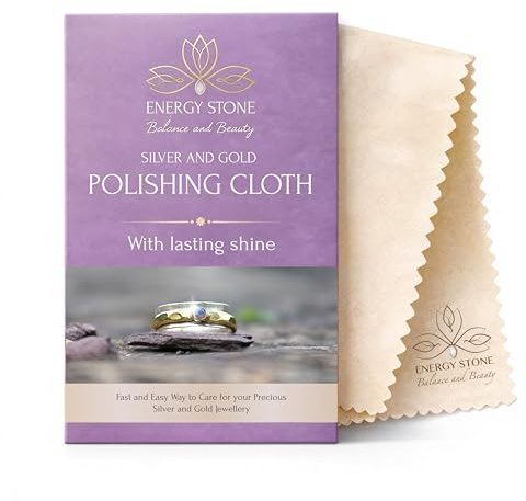 Energy Stone Silver and Gold Restoration Polishing Cloth, Anti-Tarnish Cleaner with Lasting Shine, for Fine Valuables Precious Metals Silverware Coins - 1 Pack