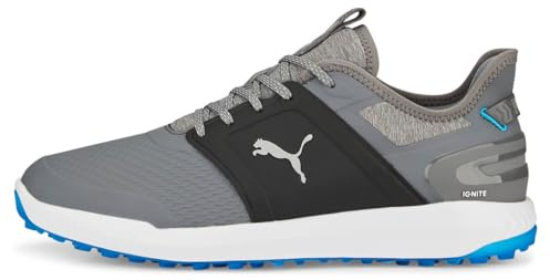 PUMA Men's Ignite Elevate Golf Shoe, Quiet Shade Puma Silver, 44.5 EU