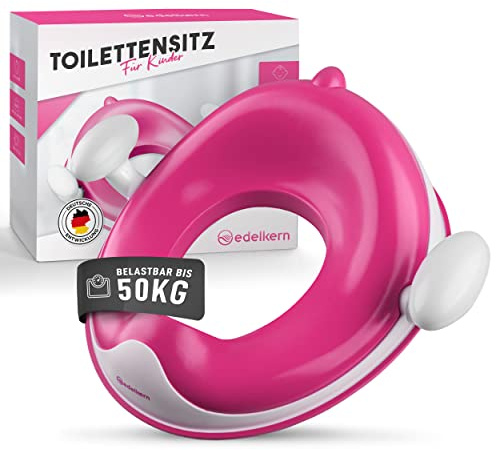 Edelkern Toilettensitz Kind - Ergonomischer WC-Sitz für Kinder [bis 50kg] - Universeller Toilettenaufsatz mit Griffen - Sicherer Klositz mit Spritzschutz - Aufhängehaken