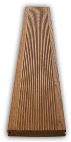 Terrassendielen Thermoesche Thermoholz Holzterrasse Glatt/Geriffelt Nut-Profil 20x130x1100 mm AA 8 Stück