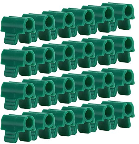 Buachois 24 Pcs Clips pour Plantes, Pinces pour Serres, Clips pour Tiges de Filet de Protection des Plantes à Tête Unique pour Serre de Jardin (14mm)