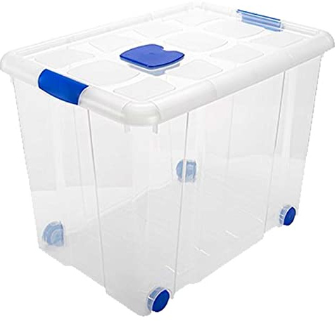 Acan Tradineur - Scatola portaoggetti in plastica, contenitore per giocattoli, libri, vestiti, coperte, n. 8-44 x 61,5 x 46,5 cm - 86 litri