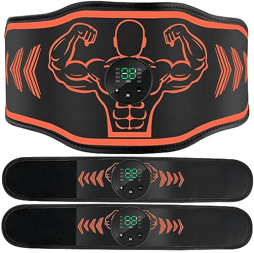 Tosucs EMS Trainingsgerät,Bauchmuskel Gürtel Elektrisch，EMS Elektrische Muskelstimulation 8 Modi & 25 Intensitäten,USB-aufladbar mit DREI Controllern für Bauch/Arm/Bein-Übungen für Männer und Frauen