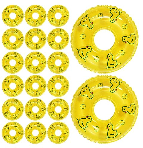 PRETYZOOM 20 Pezzi Anello Da Nuoto Anatroccolo Salvagente Per Bambole Piccoli Anelli Per Nuotare Mini Giocattoli Mini Salvagente Oggetti Di Scena Per Arredamento Pvc Bambino Casa Miniatura