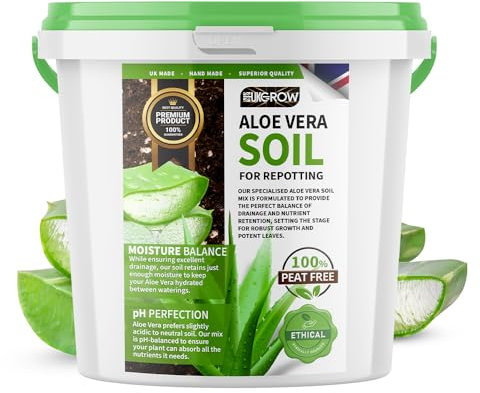 Aloe Vera Soil Mix by UKGROW Premium - Organic & Pest-Resistant Plant Soil for Healthy Growth - Available in 1L, 2L, 3L, 5L, 10L, 20L Buckets & Bags (Strong Reusable Bucket, 2 Litre)