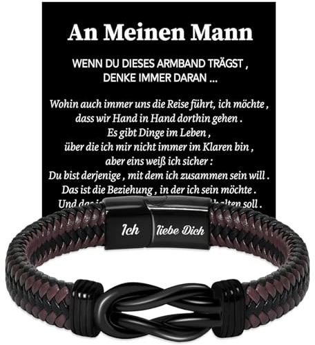 Coldbling Ich Liebe Dich Geschenke für Männer, An Meinen Sohn Papa Mann Armband Weihnachten Geburtstag Liebes Valentinstag Jahrestag Geschenk für Ihn Freund Ehemann Sohn Vater Lederarmband