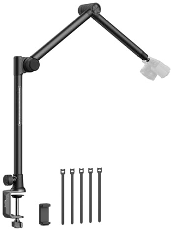 SmallRig Overhead 3-Section Desktop Camera Bracket, Damping Boom Arm Desk Mount with 360 Rotatable Ball Head, Tabletop C Clamp, Max Load to 4.4lbs / 2kg for Photography Videography Live Stream