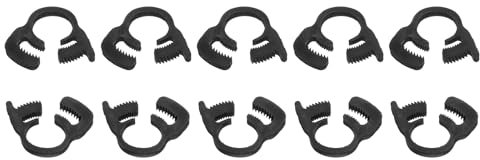 sourcing map 20 Pcs Adjustable Double Snap Grip Hose Clamps Plastic 9.1-9.6 Mm/0.36-0.38 Inches Inner Dia Adjustable Several Ratcheting Tubing Clamp for Home, Black