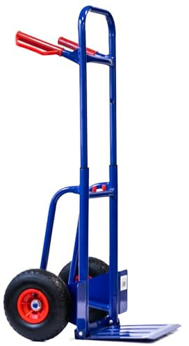 KOVA® Sackkarre klappbar - Luftbereifung max. 200kg Treppensteiger Höhenverstellbar ca. 114cm Stabil Faltbar für Werkstatt Lager Treppensackkarre Sackkarren mit Luftreifen - Klappbare Karre