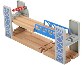 Train Accessories Railway Bridge for Wooden Tracks, 2-Level Overpass Compatible with Thomas, Brio, Melissa and Doug Railroad Track