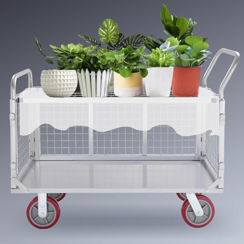 Heavy Duty Garten Strandwagen, Pritschenwagen mit Seitenwänden, 6-Zoll-Polyurethan-Räder, Flachbett-Zaunwagen für Stall, Lagerung(120x60cm)