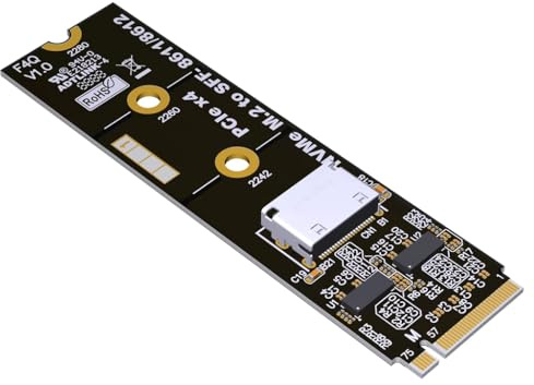 JMT ADT-F9G F4C F4Q OcuLink SFF-8612 a M.2 NVMe/PCIe X16 Tarjeta de extensión PCIe4.0 Adaptador de tarjeta gráfica externa de 64 Gbps (ADT-F4Q)