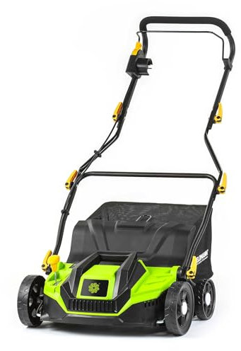 Scarificatore e rastrello elettrico 2 in 1, 1300 W, larghezza di taglio 320 mm, contenitore da 40 l, maniglia regolabile, profondità di taglio da -12 a +10 mm, 2 cilindri intercambiabili