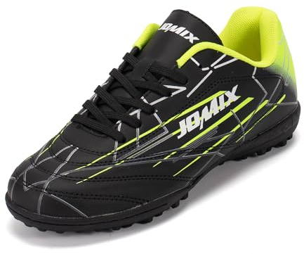 JOMIX Scarpe Calcetto Unisex Ragazzi Ragazze Donna – Sneakers Sportive con Multitacchetti TF – Campi Sintetici ed Erba Artificiale – Antiscivolo e Traspiranti WOS250656 (Nero, 40)