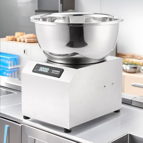 Pétrin Professionnel,en Acier Inoxydable, avec Couvercle et minuterie, Double Rotation, pétrin électrique Multifonction pour Restaurant et Boulangerie,5kg