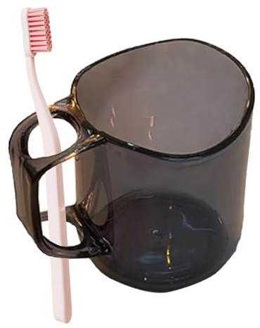 Badezimmer-Becher, multifunktionaler Zahnpasta-Becher, kompakter Zahnbürstenhalter, gebogene Badezimmer-Becher, wiederverwendbarer Zahnbürstenbecher für Badezimmer, 9,5 x 6,5 cm