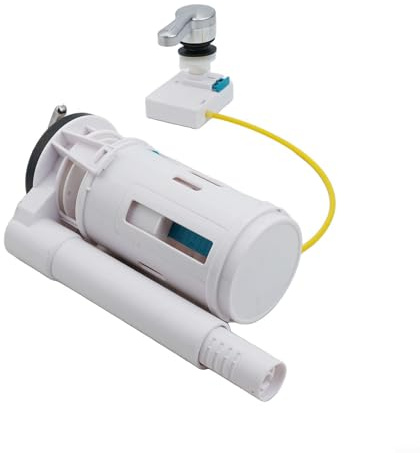 Yuanpgky 2-Inch Toilet Cistern Flush Valve Kit with Overflow Pipe and Lever Operated Dual Flush Mechanism, Replacement for Most Top Push Button(For One Piece)