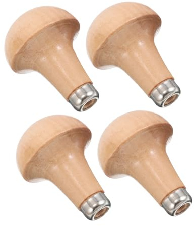 Poignée de Lime en Bois Champignon Ergonomique pour Sculpture 4 Pièces