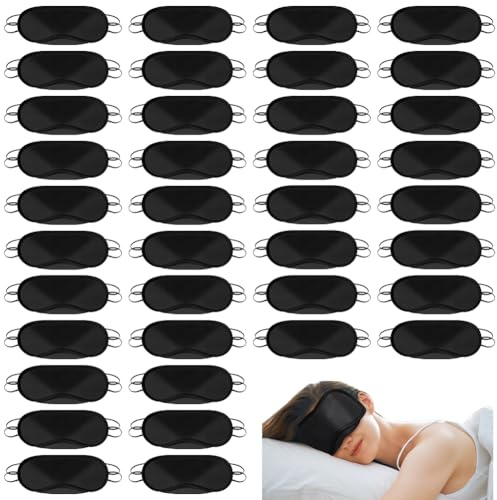 GOMAKERER 200 Stück Lidschatten Augenschutz Zum Schlafen, Augenbinde Zum Einmaligen Gebrauch Weicher Bequemer Augenschutz Für Unterwegs Schlafen Und Spielen (Schwarz)