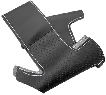Lenkradhülle Für VW Alt Für Golf 5 Für MK5 Für Polo Für Jetta Für Tiguan Für Sagitar Für Touran Für Caddy Für EOS Zöpfe Auf Der Lederabdeckung Des Autolenkrads Auto Lenkradbezug(White line)
