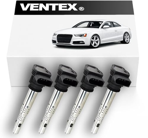 4pcs VENTEX® Ignition Coil Pack VXS1718 Compatible with VW Audi SEAT Skoda 1.8 2.0 TSI TFSI A3 A4 A5 TT RS3 RS5 Golf Passat Leon selected models