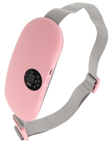 SMASOLO Almohadilla Térmica Vientre y Cintura Calentada con Masajeador Abdominal Portátil Inalámbrico Cinturón Calefactor Menstrual Rosa para Aliviar Cólicos y Lumbar en Periodo
