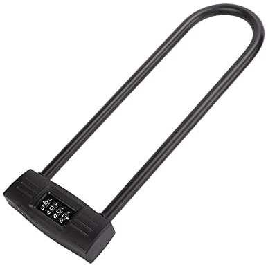 Candado en U con combinación de 4 dígitos, candado en U para bicicleta con grillete largo, candado reiniciable antirrobo para motocicleta, scooter eléctrico, bloqueo de seguridad