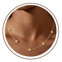 ZHESHY Cadena De Oro Mujer 18k Zircón Collar Trebol Impermeable Adjustable Collar Personalizado Collares De La Amistad Moda Joyas De Regalos Originales Para Mujer Niña