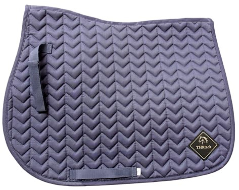 THKtack All Purpose Horse Saddle Pad | Cob - Full | Grey | Wave Quilted | GP Saddle Cloth & Numnah | Breathable Mesh Lining | Shock Absorbing Foam | Schooling & Everyday Riding | Shock-Absorbing Foam & Breathable Mesh Lining For General Purpose Riding