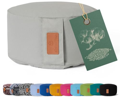#DoYourYoga rundes Yogabolster 30cm x 15cm | Waschbarer Bezug |gefüllt mit Bio-Dinkelspelz (KBA) oder Bio-Buchweizenschalen (KBA) | Yoga Kissen für Yin Yoga & Meditation