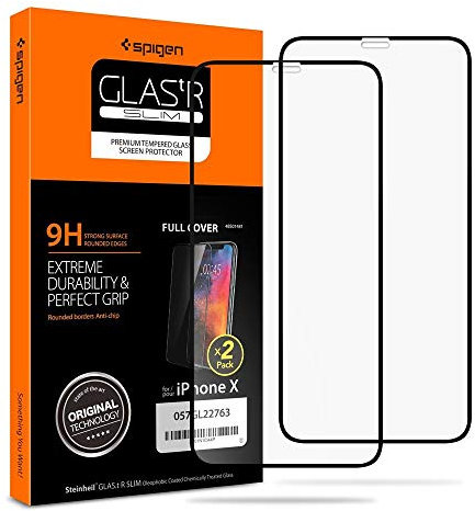 Spigen Tempered Glass Screen Protector [GlasTR AlignMaster] Designed for iPhone XS (2018) / iPhone X (2017) [Pack of 2] - Edge Protection