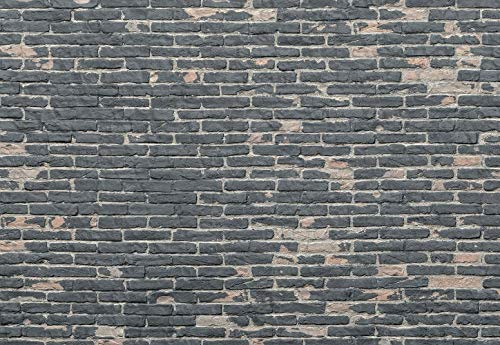 Komar Vlies Fototapete | PAINTED BRICKS | Größe: 368 x 248 cm | Tapete, Wand Dekoration, Backstein, Steinmauer, Steinoptik, Steinwand, Wohnzimmer | XXL4-067, Grau/Braun