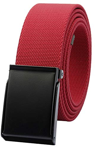 KYEYGWO Unisex Verstellbar Elastischer Stretchgürtel Metallschnalle Rot