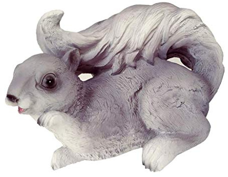 Tubayia Lebensechte Eichhörnchen Figur Statue Dekofigur Ornament für Zuhause/Garten (Grau)